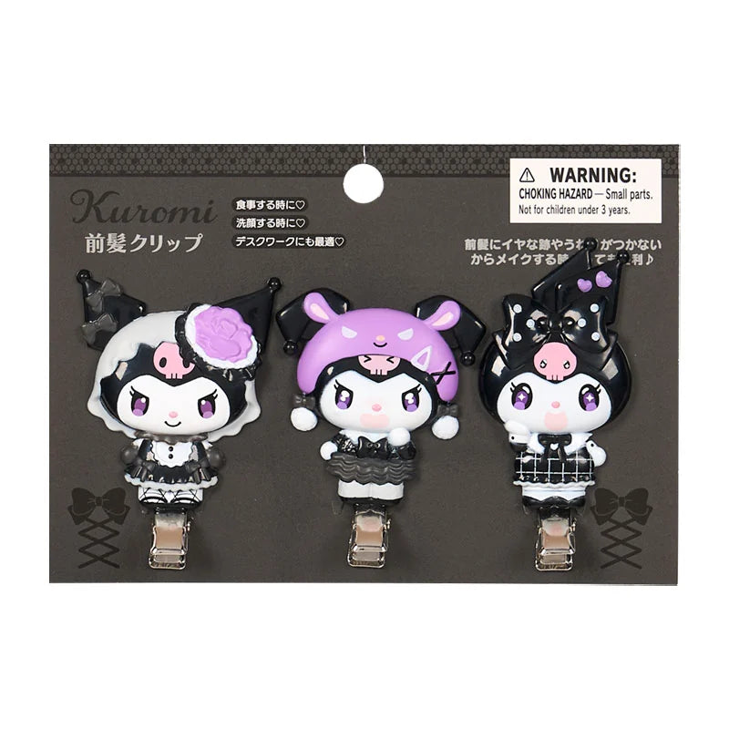 SANRIO | Kuromi Bangs Clip Set Hair Clip 45×10×65mm (All Black Kuromi Mode)