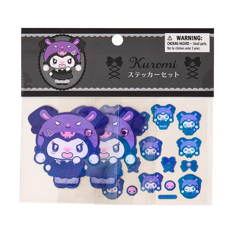 SANRIO | Kuromi Sticker Set Casual 140×5×125mm (All Black Kuromi Mode)