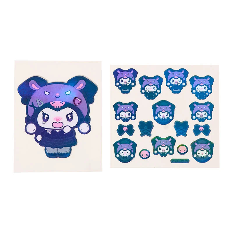 SANRIO | Kuromi Sticker Set Casual 140×5×125mm (All Black Kuromi Mode)
